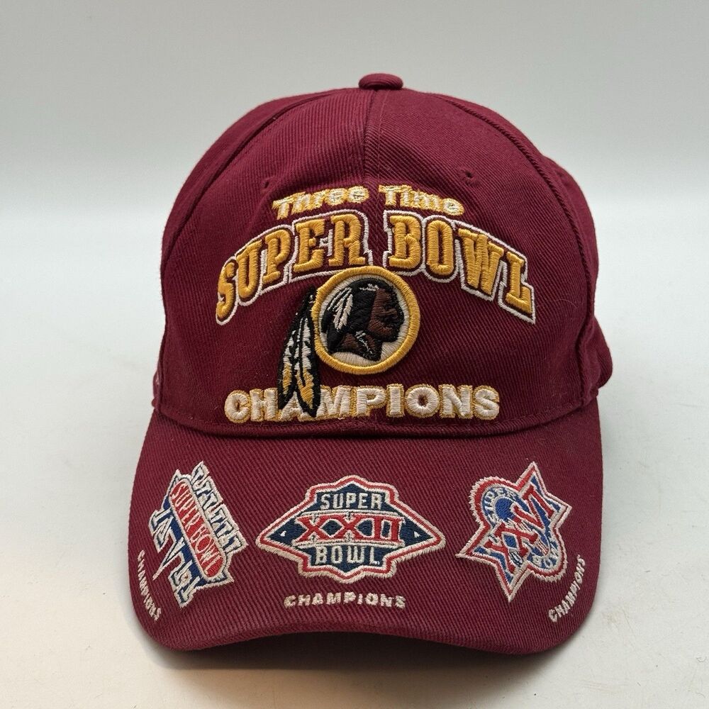 Washington Redskins Three Time Super Bowl Champions Cap Burgundy Strapback Hat